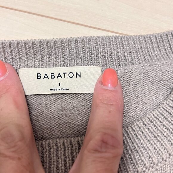 Babaton Aritzia Jacobs Lightweight Wool Sweater Oatmeal Sz S - Picture 5 of 11